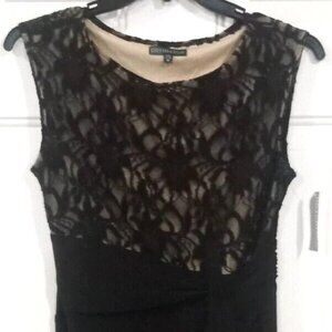 Covington Missy  Sleeveless Black Dress Lace Bodice